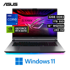 Asus ROG G18 2025 | Intel Core i9 14900HX RAM 32GB DDR5 DISCO 1TB SSD VIDEO NVIDIA RTX 5070 8GB 18" WQXGA 144Hz W11