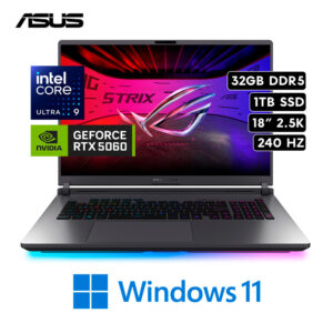 ASUS ROG STRIX G18 | INTEL CORE ULTRA 9 275HX RAM 32GB DDR5 1TB SSD RTX 5060 8GB 18" 2.5K 240Hz W11