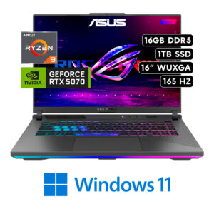 ASUS ROG STRIX G16 | AMD RYZEN 9 8940HX 16GB DDR5 1TB SSD RTX 5070 8GB 16" WUXGA 165Hz W11