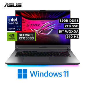 Laptop Gaming Asus ROG G18 (2025) | Intel Core Ultra 9 275HX RAM 32GB DDR5 Disco 2TB SSD Video RTX 5080 16GB 18" WQXGA 240Hz W11
