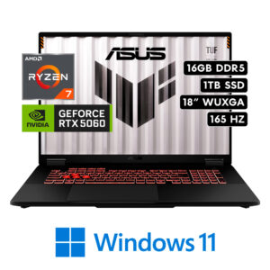Laptop ASUS TUF A18 FA808UM-IS74 | RYZEN 7 260 RAM 16GB 1TB SSD RTX 5060 8GB 18″ WUXGA W11