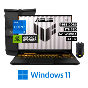 ASUS TUF F16 FX608JMR-RV197 | Intel Core I7 14650HX RAM 16GB 1TB SSD NVIDIA RTX 5060 8GB 16″ WUXGA 144HZ FREEDOS