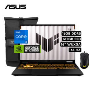 ASUS TUF F16 FX608JHR-RV314 | Intel Core I7 14650HX RAM 16GB 512GB SSD NVIDIA RTX 5050 8GB 16″ WUXGA 165HZ FREEDOS