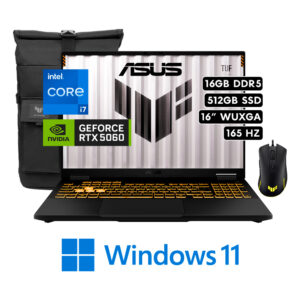 ASUS TUF F16 FX608JMR-RV352 | Intel Core I7 14650HX RAM 16GB 512GB SSD NVIDIA RTX 5060 8GB 16″ WUXGA 165HZ W11