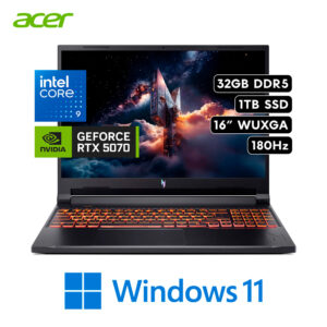 ACER NITRO V16 | INTEL CORE 9 270H RAM 32GB 1TB SSD RTX 5070 8GB 16″ WUXGA 180HZ W11