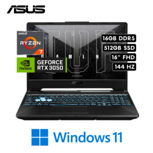 ASUS TUF A15 FA506NCQ | AMD RYZEN 7 170 RAM 16GB 512GB SSD RTX 3050 4GB 15.6″ FHD 144HZ W11