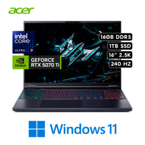 ACER PREDATOR HELIOS NEO 16 AI | Intel Core Ultra 9 275HX RAM 16GB 1TB SSD NVIDIA RTX 5070TI 12GB 16″ WQXGA 240HZ W11