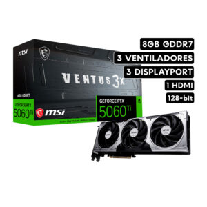 TARJETA DE VIDEO MSI VENTUS NVIDIA GEFORCE RTX 5060TI 8GB DDR7