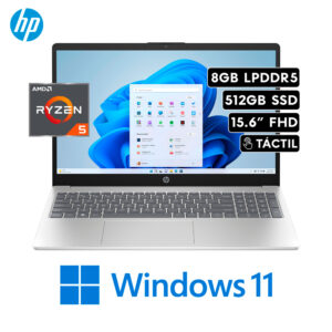 HP 15-FC0146DX | AMD RYZEN 5 7520U RAM 8GB 512GB SSD 15.6″ FHD TACTIL WINDOWS 11