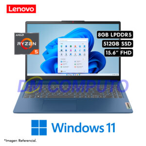 LENOVO IDEAPAD SLIM 3 15AMN8 | AMD RYZEN 5 40 RAM 8GB 512GB SSD 15.6″ FHD W11